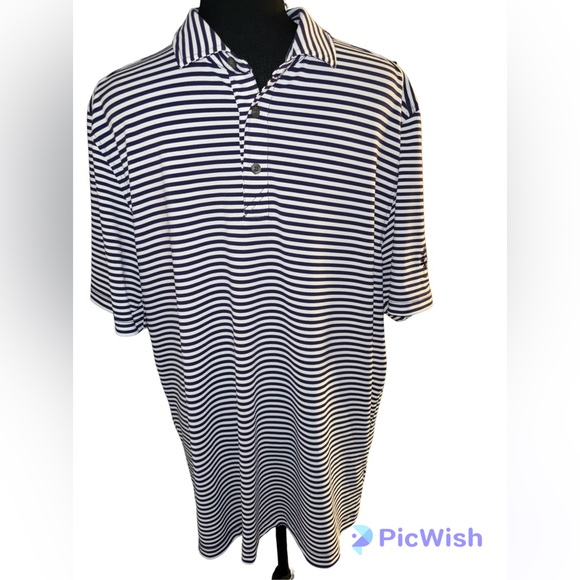 Cutter & Buck Short Sleeve Virtue Eco Pique Stripe Recycled Sz L - Picture 6 of 12